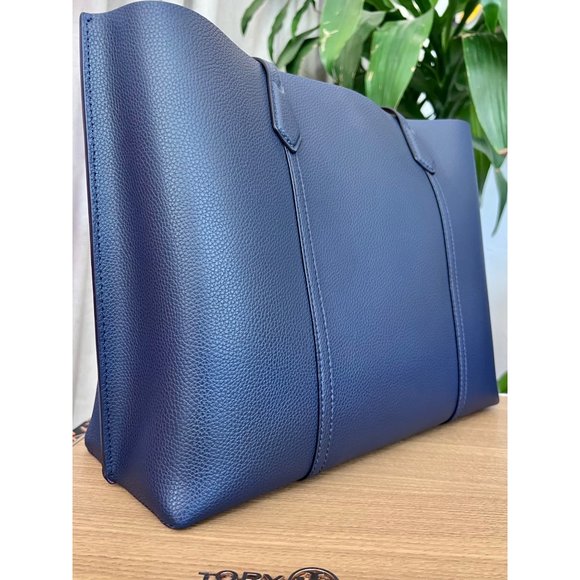 ♦️AUTHENTIC TORY BURCH NAVY BLUE PERRY TOTE/HANDBAG - Picture 5 of 14